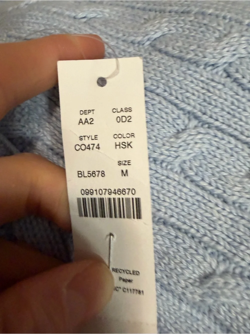 J crew heather sky Heritage cotton cable-knit sweater